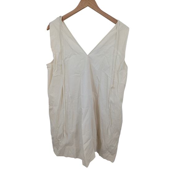 COS White Sleeveless A-Line Dress Cotton Tunic Sz 2 Pockets Minimalist Old Money - Picture 8 of 8